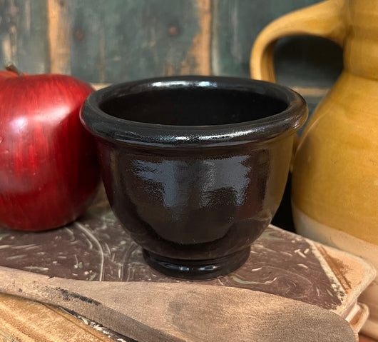 SE-164 Redware Black Custard Cup