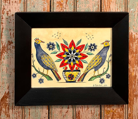 ER-2397 Original 2 Blue Birds Fraktur