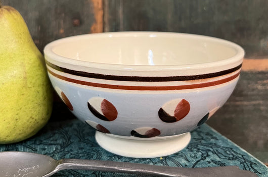 SJP-WMBJ Wee Mochaware Bowl - Light Blue with Dots