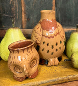 EJS-90 Yellow Pottery Owl Jug & Cup