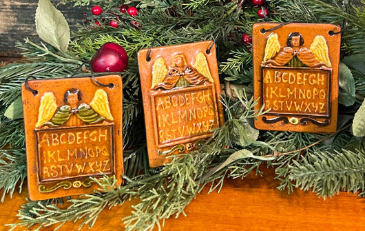 GMS-T149 Shooner Redware Angel ABC Ornaments