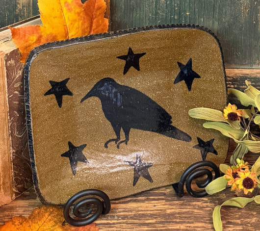 CC-2499 Pottery Crow Rectangle Plate
