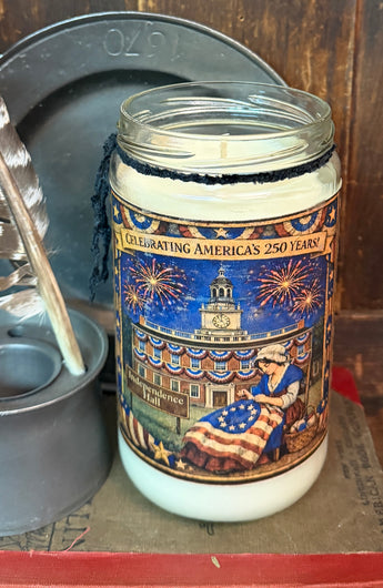 HSC-02 Betsy Ross 250th Jar Candle - Liberty Tea & Birthday Biscuits