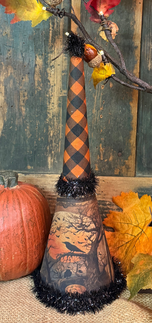 PEN-163 Vintage Paper Covered Party Horn - Spooky Tree