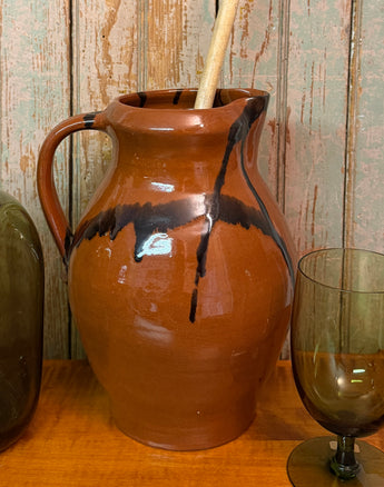 NV-1154 Large Mottled Redware Pitcher