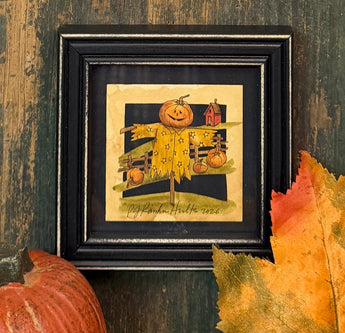 PJH-429 Scarecrow & Pumpkins Framed Paper Cutting