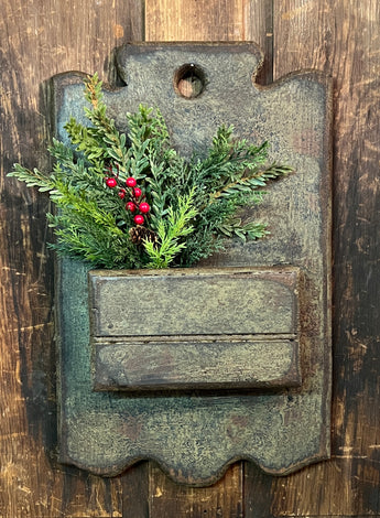 MA-23S Hanging Wood Wall Pocket - Sage over Brown