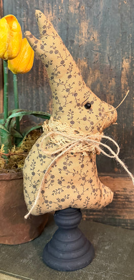 TBH-45B Fabric Bunny on Base - Floral