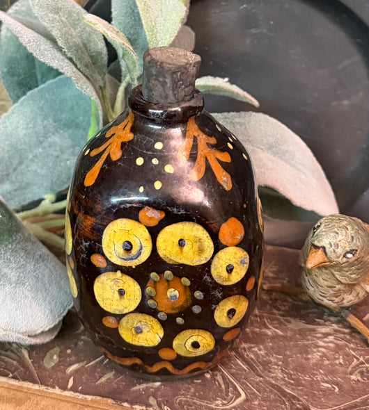 GMS-1795 Shooner Redware Bottle with Dots