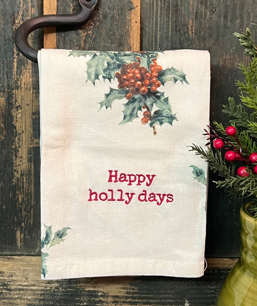 PBK-118274 Happy Holly Days Dish Towel