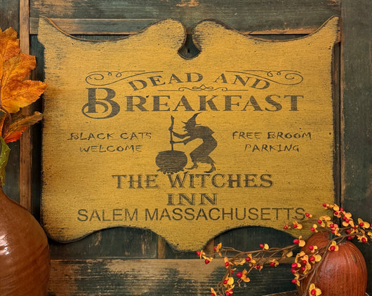 NV-DBWS 'Dead & Breakfast Witches Inn' Hanging Wood Sign