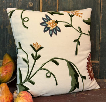 CD-CP-A1 Crewel Pillow - Floral
