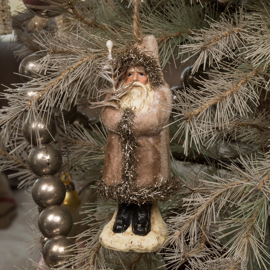 RA-210 Ivory Velvet Belsnickle Ornament