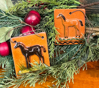 GMS-T142 Shooner Redware Horse Ornaments