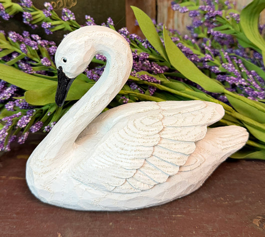 AT-6 White Resin Swan