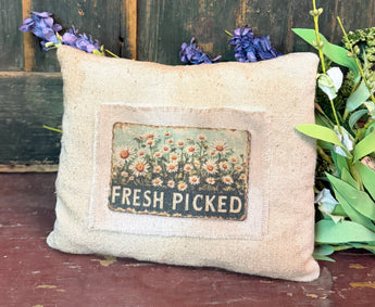 DD-296A Vintage Feedsack Pillow - Fresh Picked
