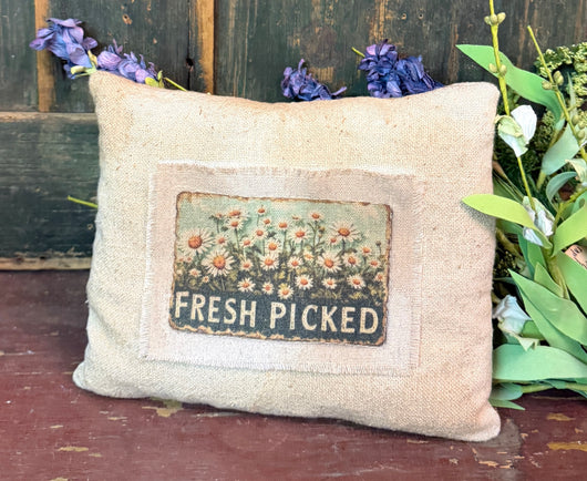 DD-296A Vintage Feedsack Pillow - Fresh Picked