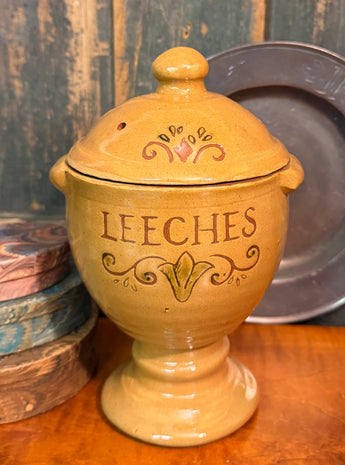 EJS-169 Covered Leeches Jar - Yellow