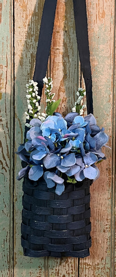 BG-B643 Navy Rag Hanging Basket