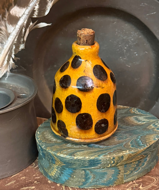 GMS-1786 Shooner Redware Ink Pot with Dots