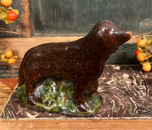 GMS-1376 Shooner Brown Dog Redware Figurine