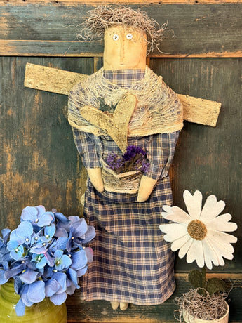 HF-13 Hand-made Angel with Basket of Violets