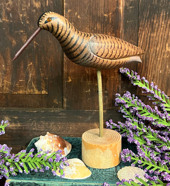 NV-726 Hand-Carved & Painted Small Shorebird