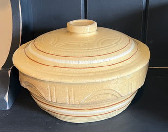 NV-WB1 Antique Yellowware Lidded Casserole Dish