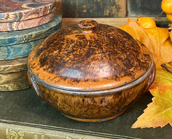 GMS-V145 Vintage Shooner Redware Covered Dish