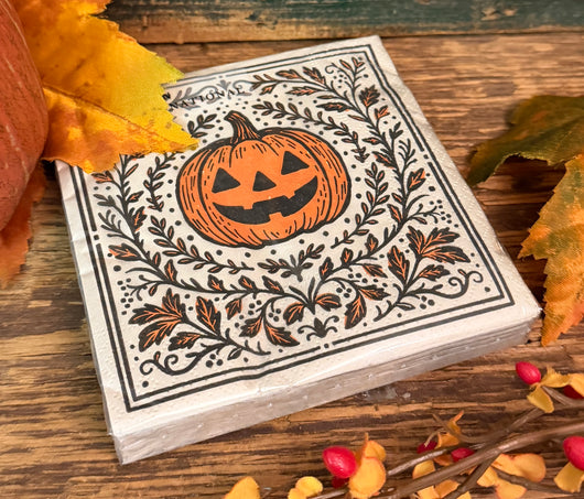 BI-10 Paper Cocktail Napkins - Pumpkin