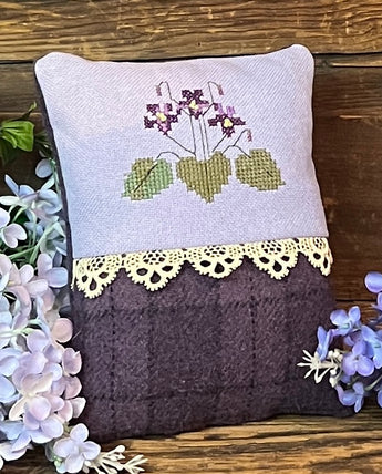 JZ-11 Violets Embroidery Pillow