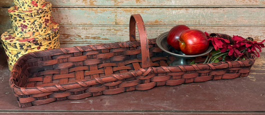 BG-B728R Long Red Gathering Handled Basket - Red