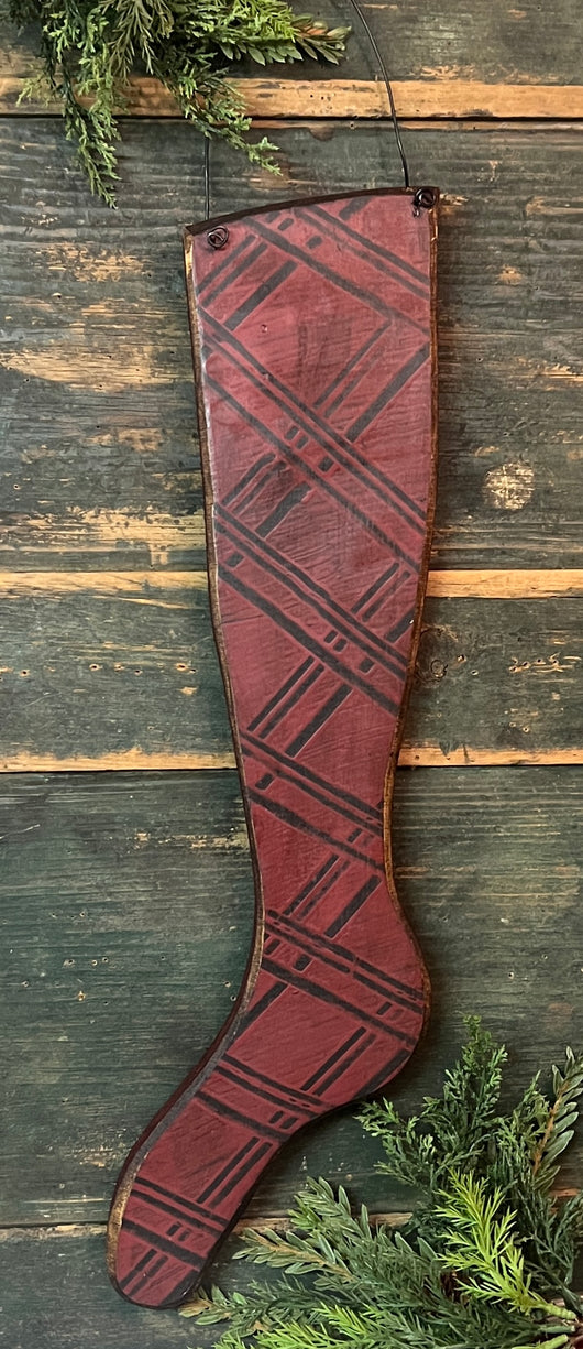 MA-25J Large Wood Combed Hanging Stocking