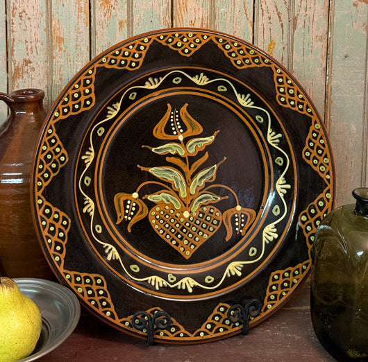 NV-1150 Large Tulip Redware Plate