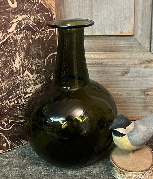 SF-04 Green Glass Bud Vase