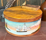 HF-11 Hand-painted 'Rufus Porter style' Cheese Box