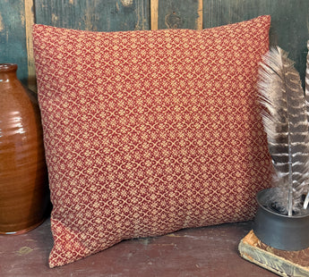 PC-PI-RT Coverlet Pillow - Red & Tan
