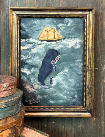 MKM-260 'Ship & Whale' ORIGINAL Painting by MK Moulton