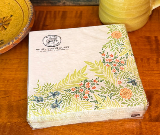 MDW-12 Paper Cocktail Napkins - Flowers & Ferns