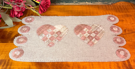 PB-635 Wool Heart Penny Mat