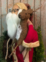 RC-01 Santa Holding Reindeer and Wreath