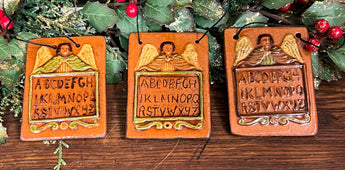 GMS-T123 Shooner Redware Angel Sampler Ornaments