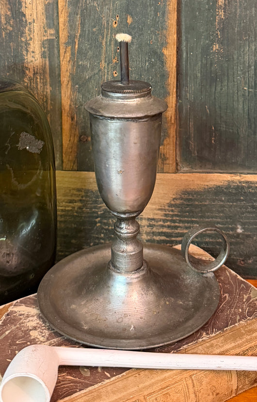 VN-13 Single Wick Pewter Oil Lamp - From our personal collection
