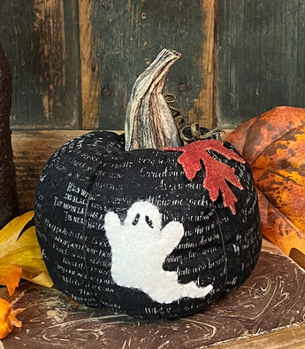 PB-368 Med Fabric Pumpkin with Ghost Applique