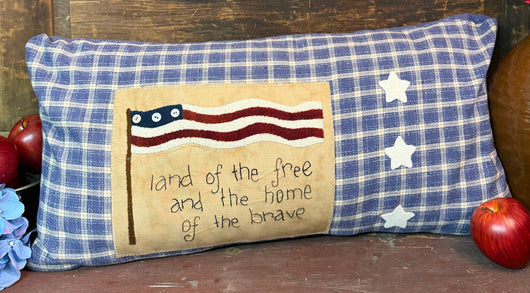 PB-681 Hand-stitched 'Land of the Free' Pillow
