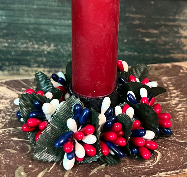KM-05 Berry Bead Candle Ring - Red, White & Blue