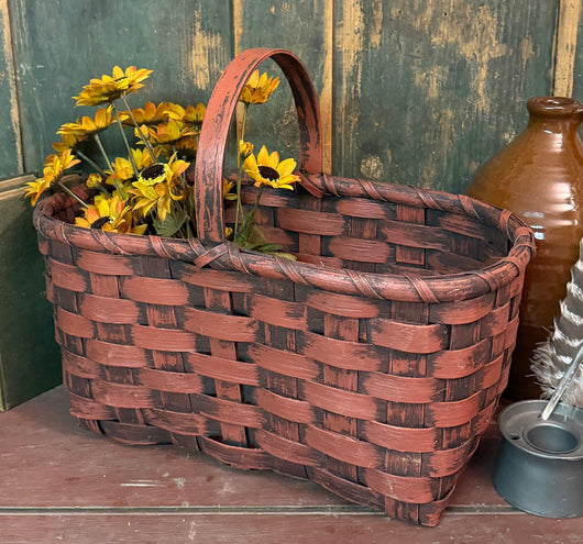 BG-B727 Large Red Tote Handled Basket