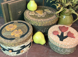 NV-968 Stacking Appliqued Fabric Covered Boxes