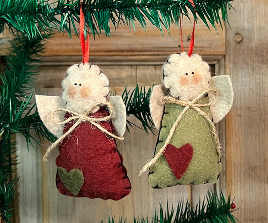 AFE-13 Felt Angel Ornaments - Set of 2