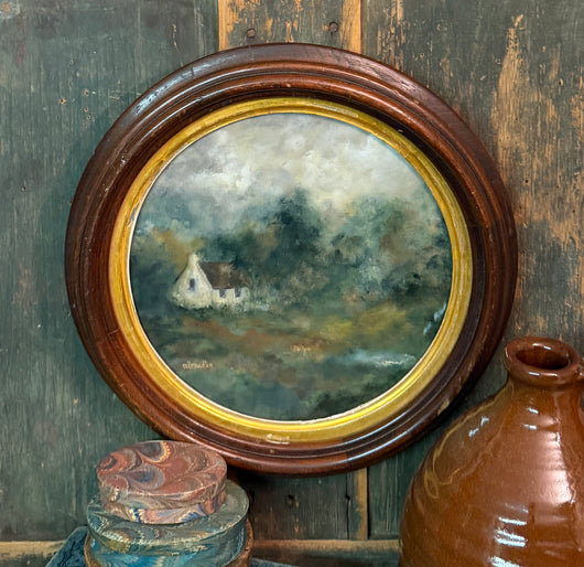 MKM-294 'Cottage in the Mist' ORIGINAL Painting by MK Moulton